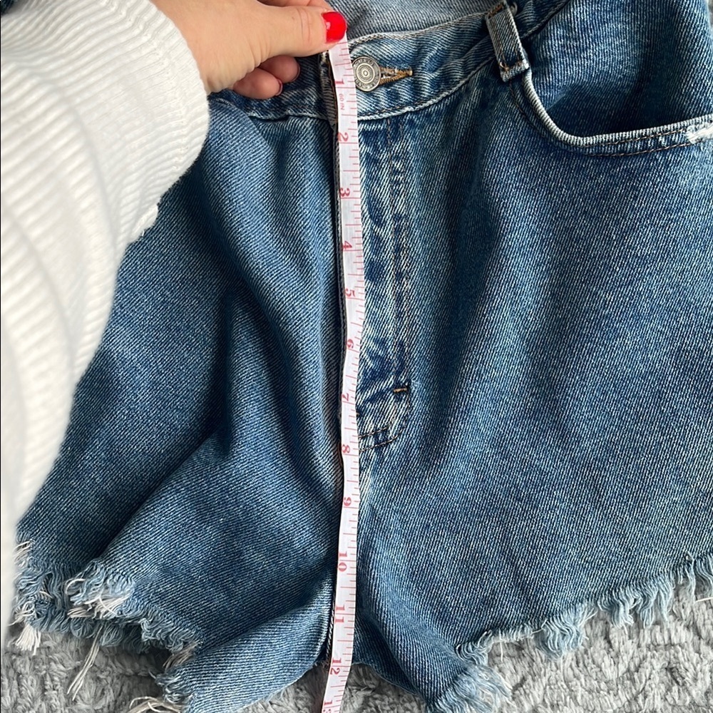 VTG 80S/90S GITANO medium wash blue Denim Frayed Hem Women's high rise cut off S - Picture 7 of 7